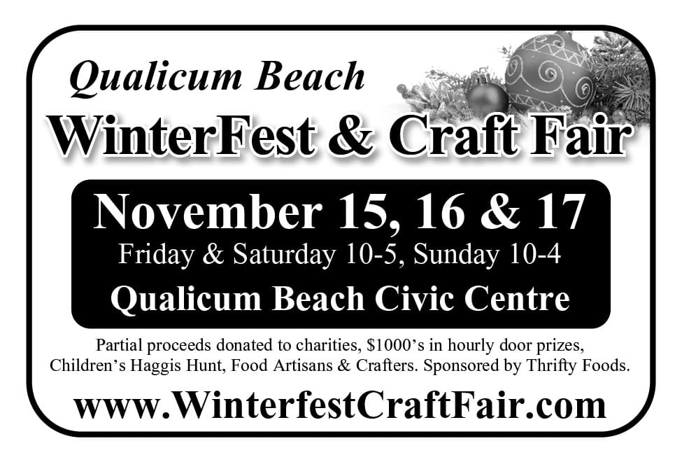 Qualicum Beach Winderfest & Craft Fair Nov 15-17 2024 Qualicum Beach BC Ad in Coffee News 