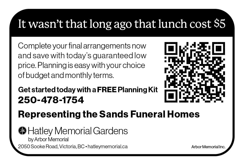Hatley Memorial Gardens Free Planning Kit Langford BC Ad in Coffee News