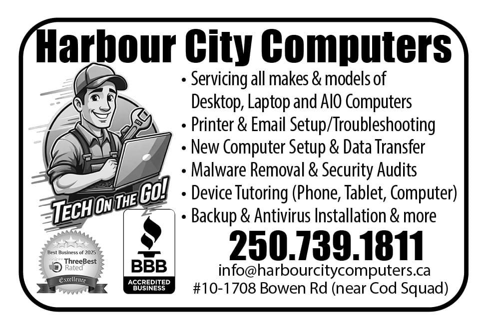 Harbour City Computer Nanaimo BC November Ad in Coffee News