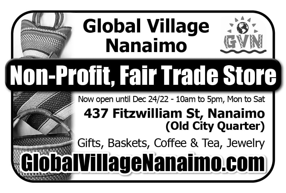 Global Village Nanaimo Ad in Coffee News