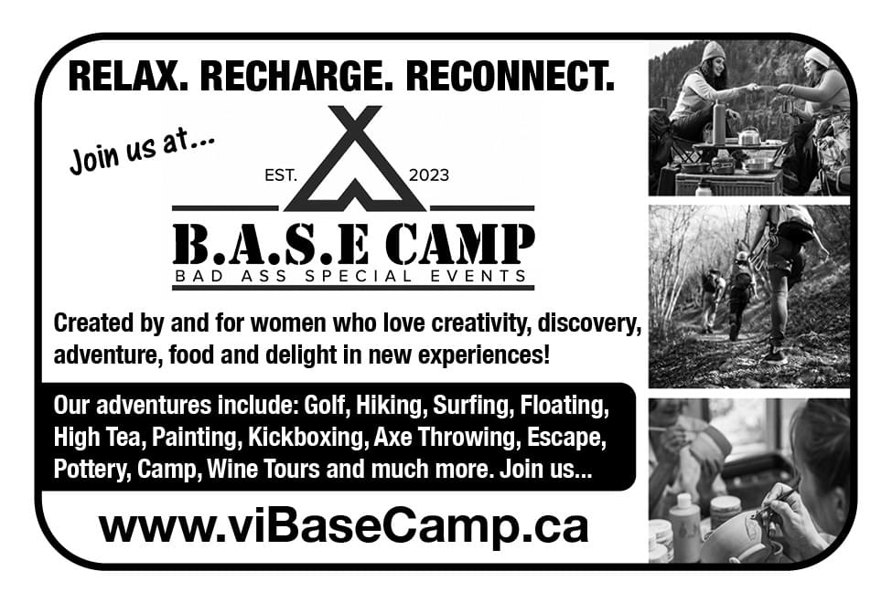 VI Base Camp adventures for women Parksville BC Ad in Coffee News