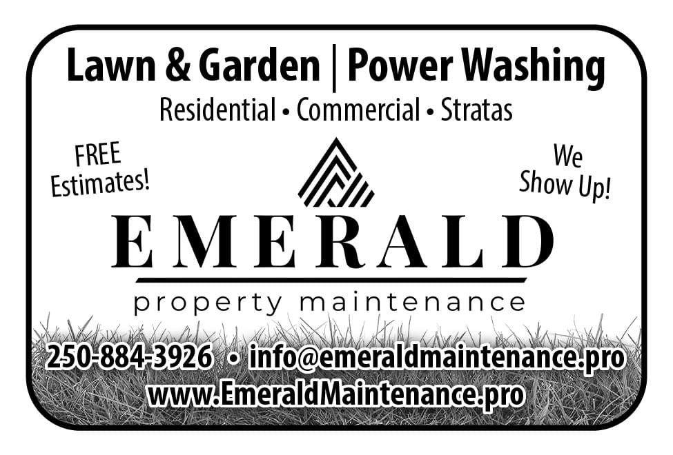 Emerald Property Maintenance Lawn & Garden, Power Washing Victoria BC May 2024 Ad in Coffee News
