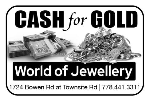 Cash for Gold World of Jewellery Nanaimo BC Ad in Coffee News