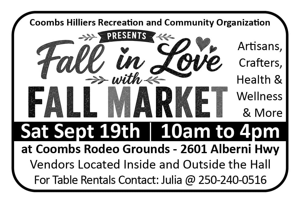 Coombs Bluegrass Festival July 31 to Aug 2 at Coombs Rodeo Grounds  Parksville Qualicum Nanaimo BC Ad in Coffee News