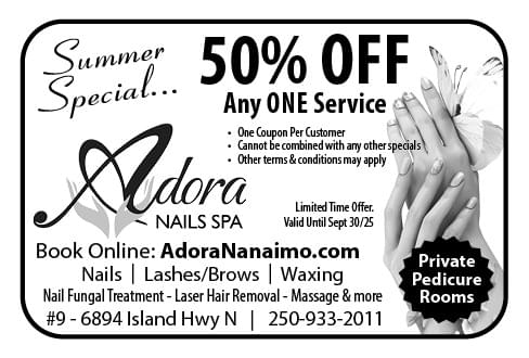 Adora Nails Spa Nanaimo Nails Lashes Brows Waxingad in Coffee News