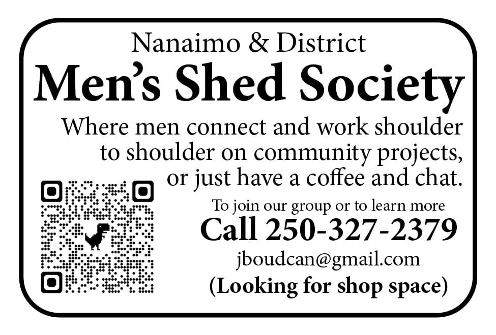 Nanaimo and District Men's Shed Society Ad in Coffee News