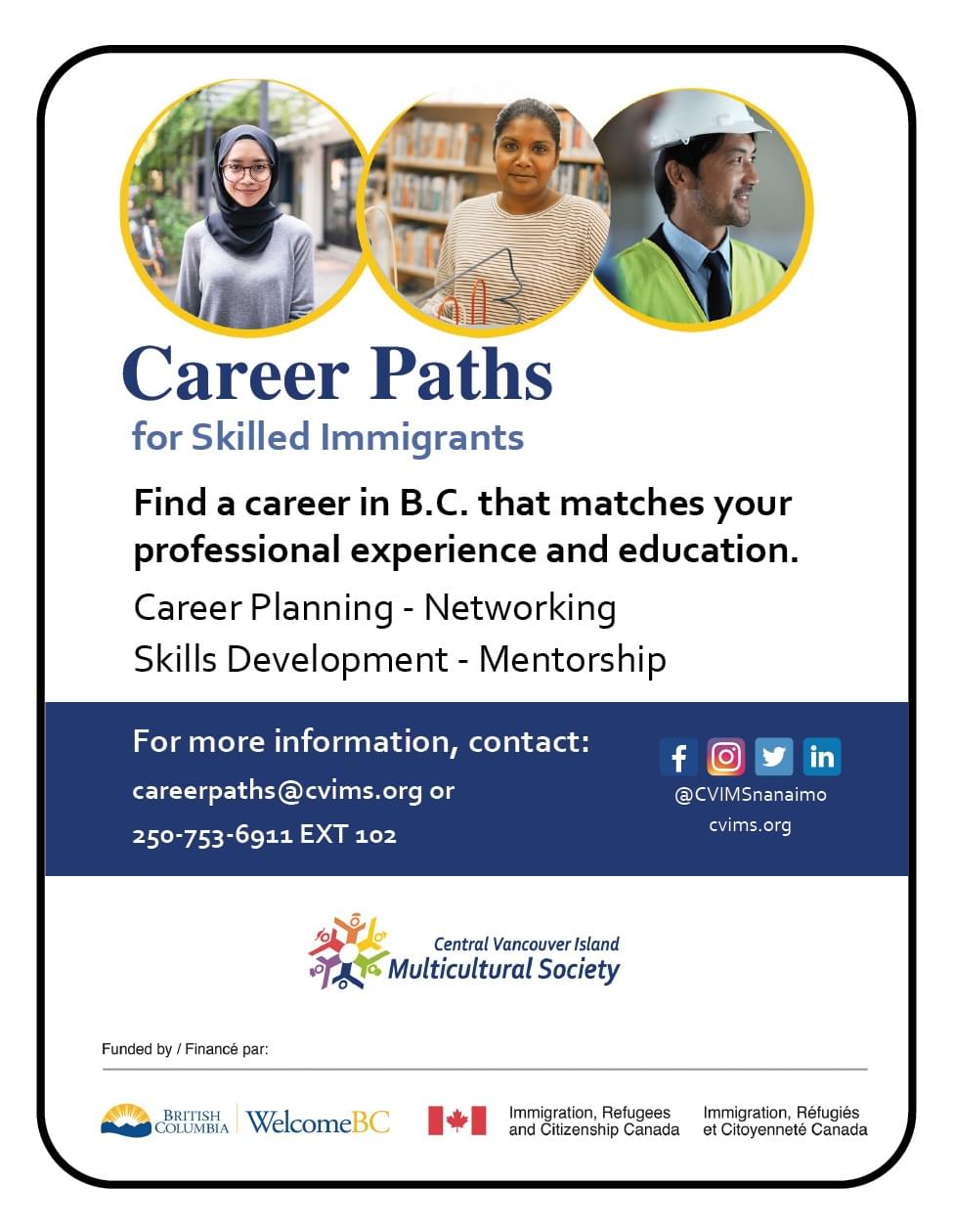 Central Vancouver Island Multicultural Society Career Paths Ad in Coffee News