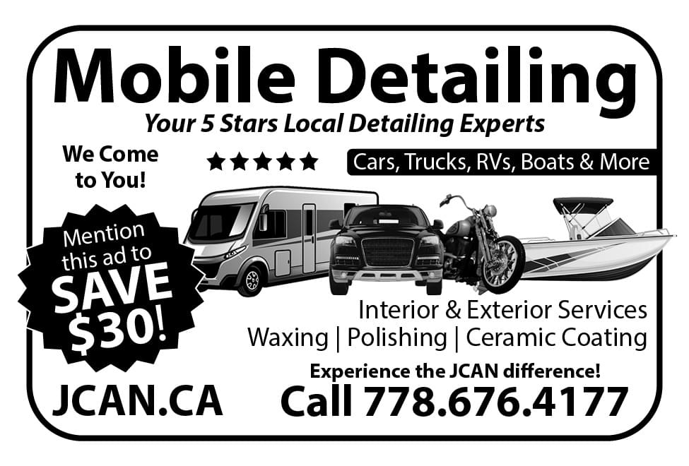 JCAN Mobile Vehicle Detailing Sooke Langford Colwood Victoria BC Ad in Coffee News