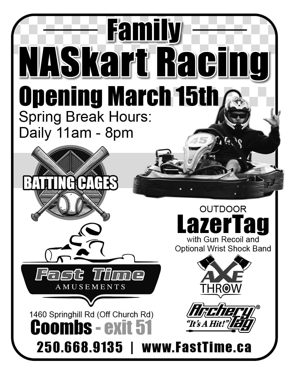 Fast Time Family NASkart Racing Coombs BC ad inCoffee News Vancouver Island