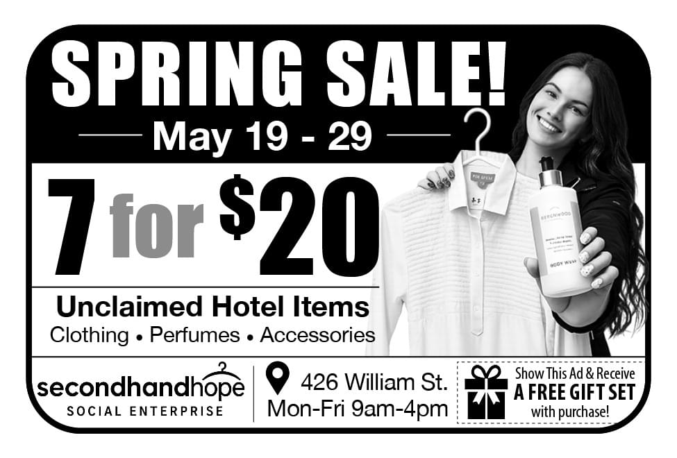 Secondhand Hope Spring Sale 2026 Victoria Sidney BC Ad in Coffee News 