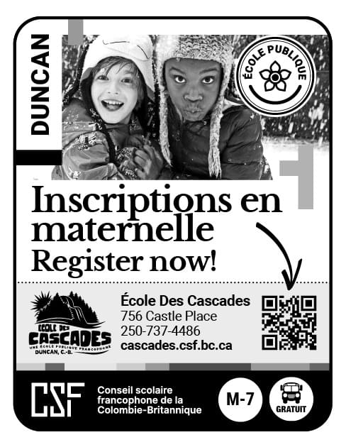 École des Cascades Duncan Ad in Coffee News