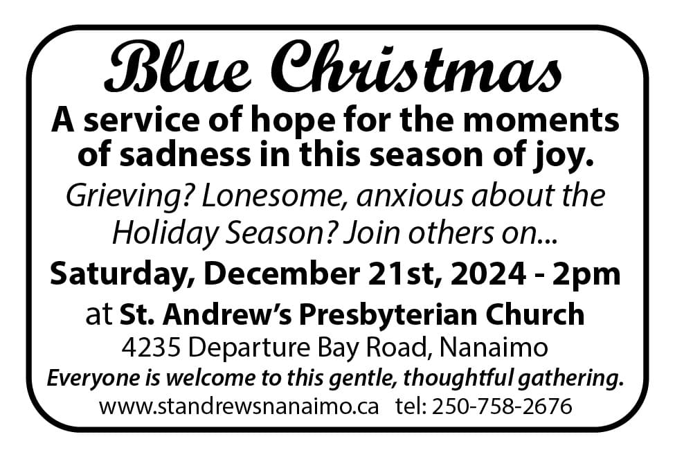 Blue Christmas ad in Coffee News