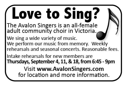Avalon Singers Ad in Coffee News