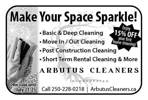 Arbutus Cleaners Qualicum Parksville Nanaimo Ad in Coffee News