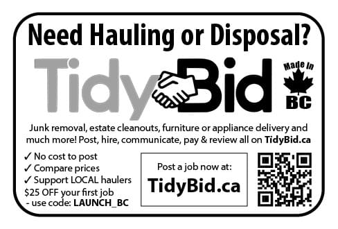 Tidy Bid Junk Removal Ad in Coffee News