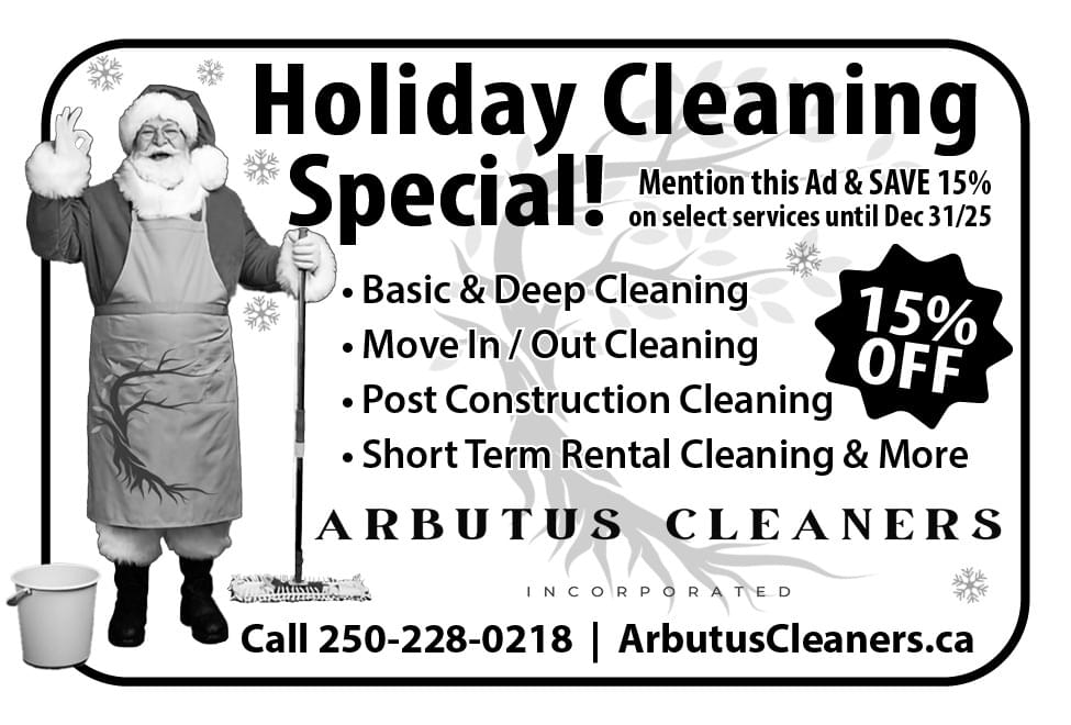 Arbutus Cleaners Qualicum Parksville Nanaimo Ad in Coffee News
