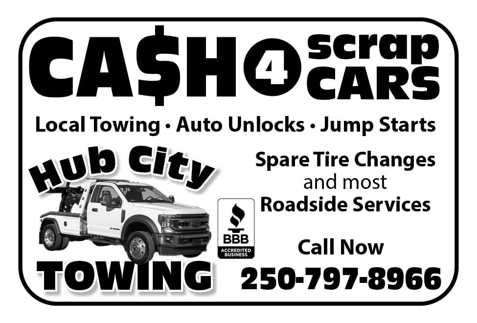 Hub City Towing Nanaimo BC Ad in Coffee News