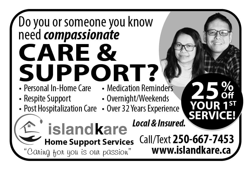 IslandKare Home Support Service Nanaimo Parksville Qualicum July 2024 Ad in Coffee News