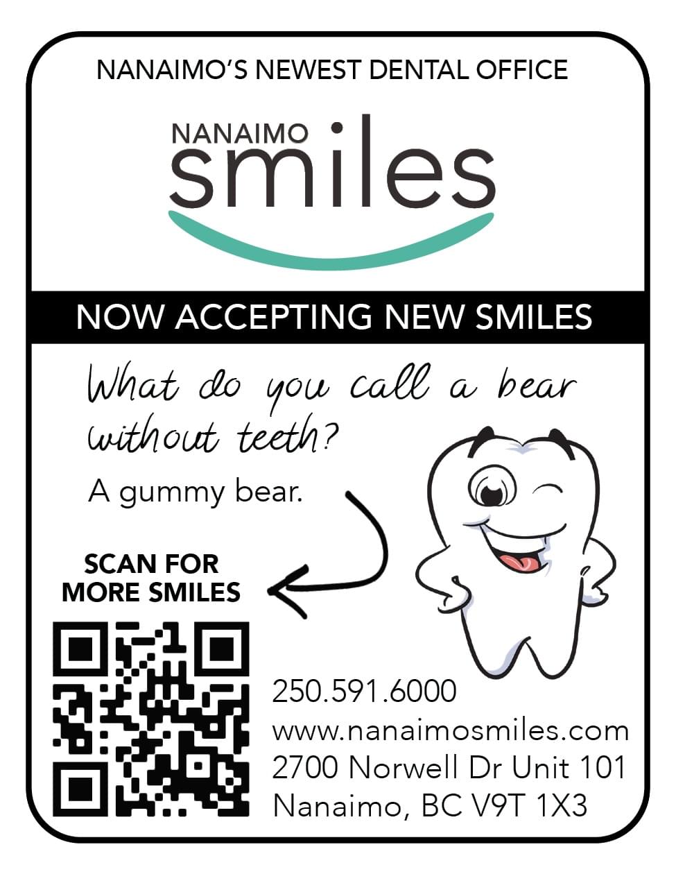 Nanaimo Smiles Ad in Coffee News
