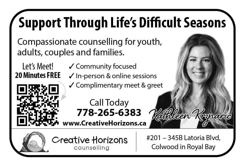 Creative Horizons Counselling Compassionate Counselling in Colwood BC Ad in Coffee News