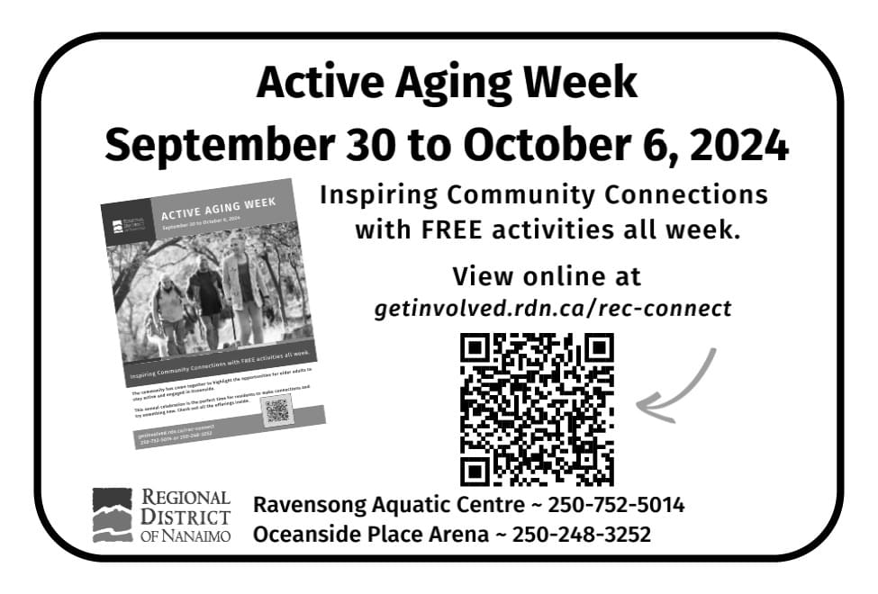 Regional District of Nanaimo Parksville Qualicum Active Living Guide Ad in Coffee News