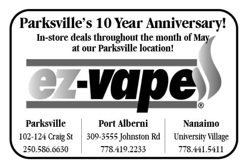 ez-vape Parksville Ad in Coffee Newsin Coffee News