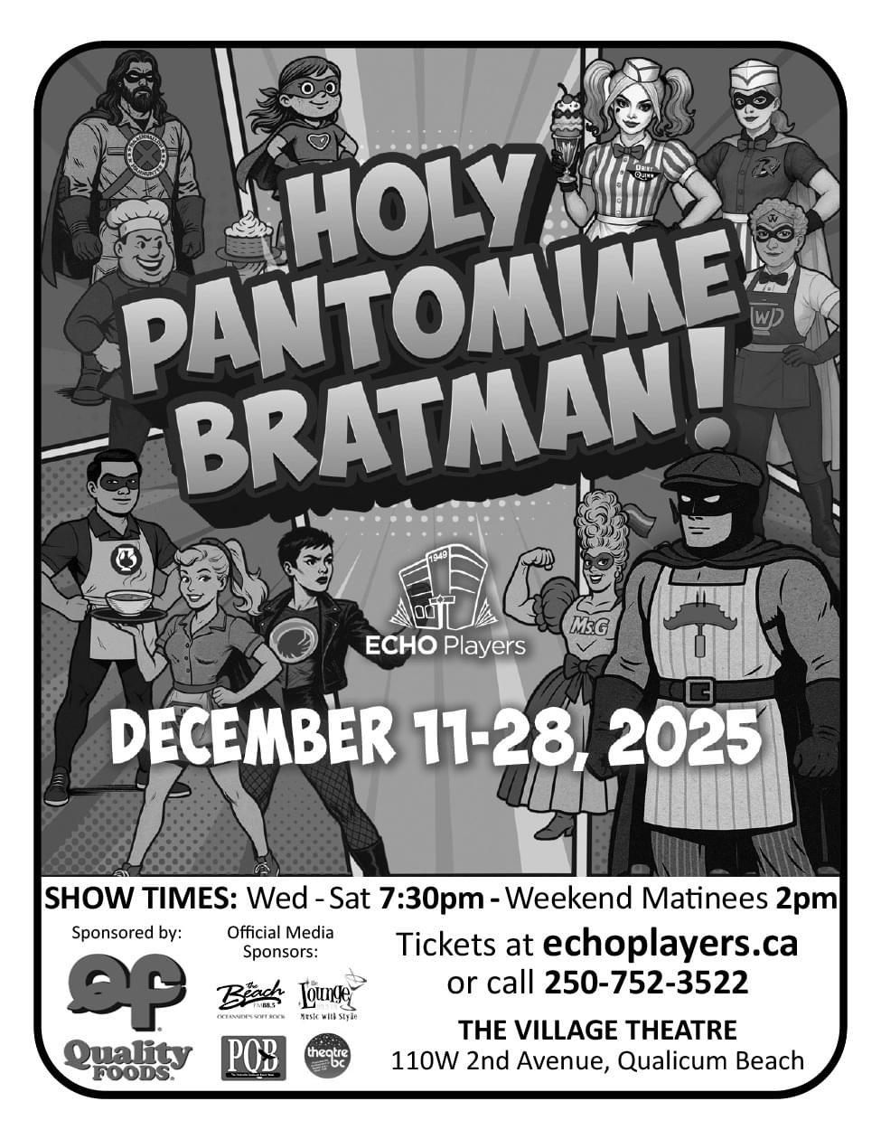 Echo Players Holy Pantomime Bratman December 2025 Ad in Coffee News