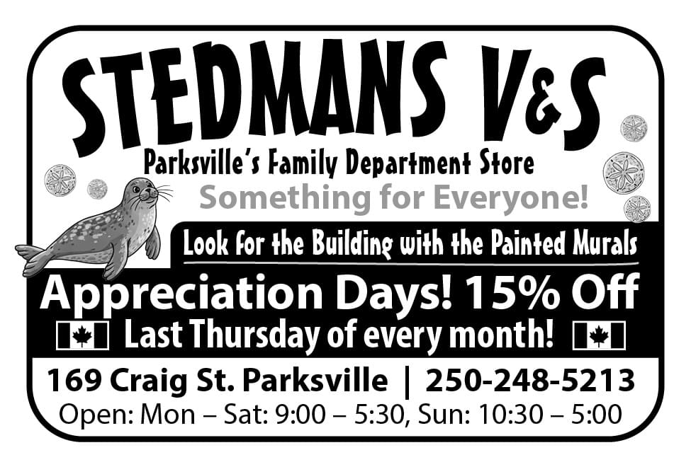 Stedmans Variety Store Parksville's Family Department Store Ad in Coffee News