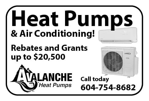 Avalanche Heat Pumps Vancouver Island Ad in Coffee News