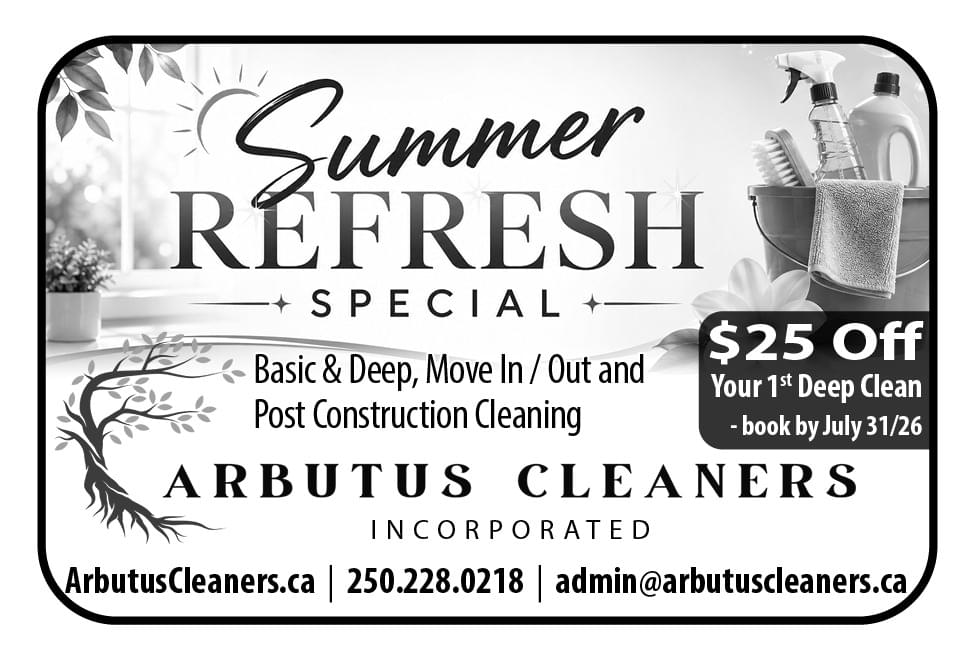 Arbutus Cleaners Qualicum Parksville Nanaimo Ad in Coffee News