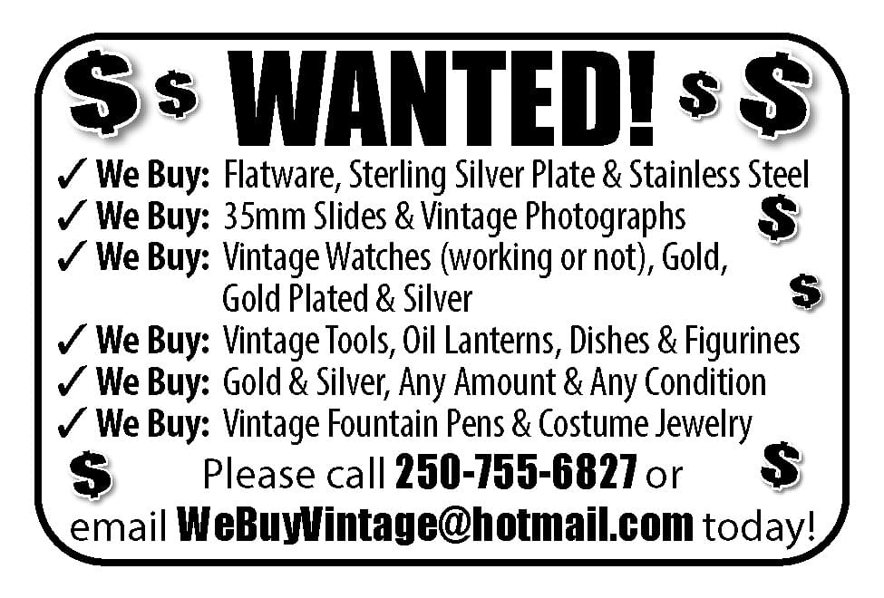 Antiques Wanted ad in Coffee News