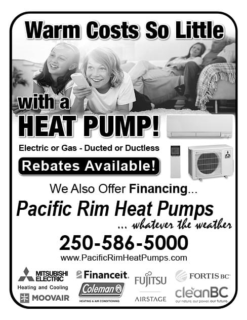 Pacific Rim Heat Pumps Parksville Nanaimo Port Alberni BC ad in Coffee News