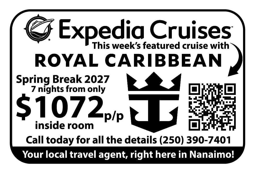 Expedia Cruises Parksville Nanaimo Duncan BC 2026 Ad in Coffee News