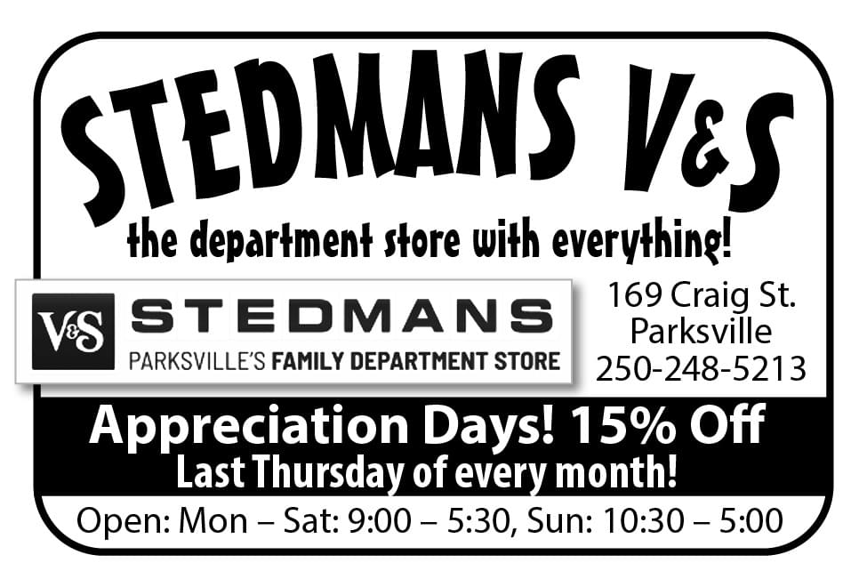 Stedmans Variety Store Parksville's Family Department Store Ad in Coffee News