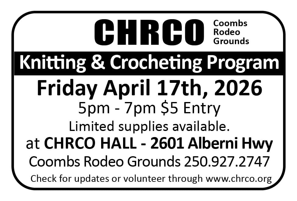 Open Mic Night at CHRCO Hall Parksville Qualicum Nanaimo BC Ad in Coffee News