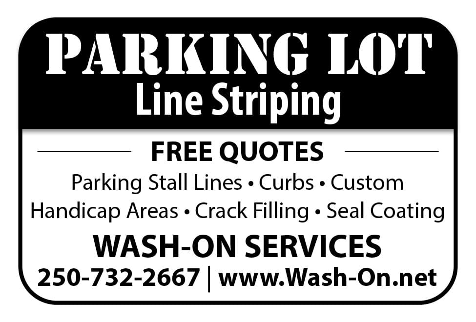 Wash On Services Parking Lot Line Striping Duncan BC Ad in Coffee News 